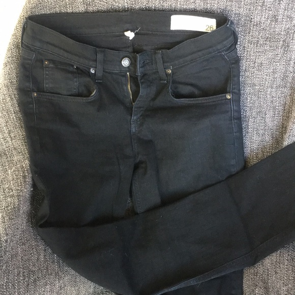 Rag & Bone High Rise Skinny Jean in Black - Picture 5 of 5